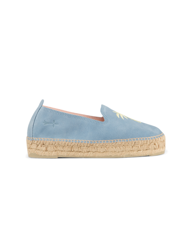Embroidered Suede Espadrilles