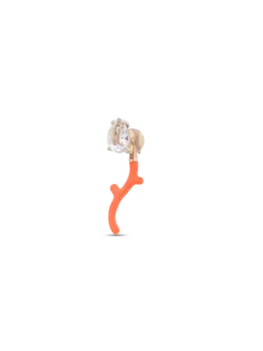 أقراط فوكسي مفردة | ذهب وردي عيار 9 قيراط