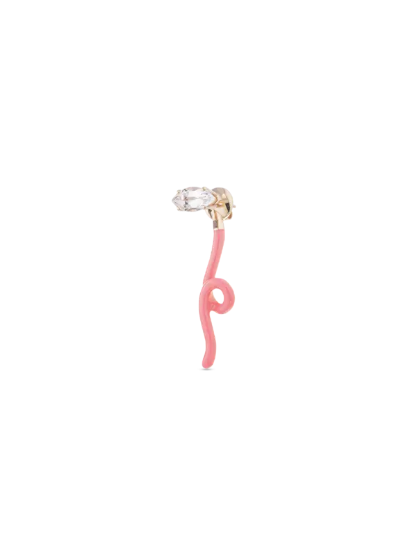 أقراط جروفي طويلة مفردة | ذهب أصفر عيار 9 قيراط