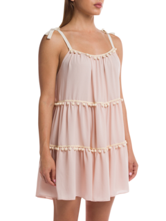 Tiered Dress with Tied Spaghetti Straps