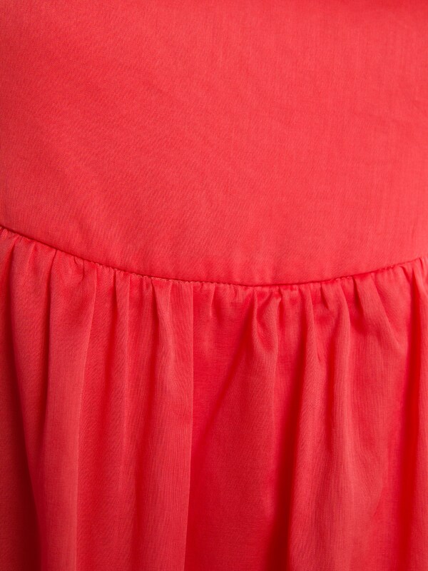 Pink Short Dress With Creased Bust
