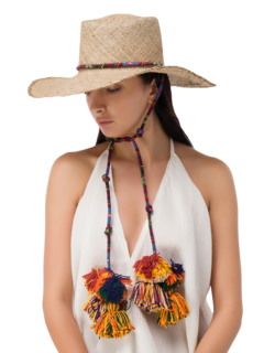 Tasseled Straw Gambler Hat