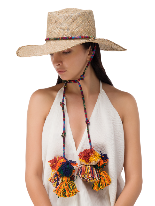 Tasseled Straw Gambler Hat