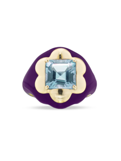 Floral Disco Signet Ring