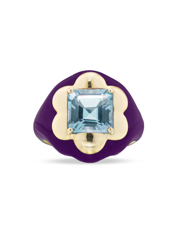 Floral Disco Signet Ring