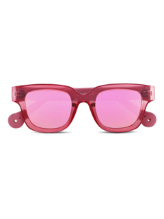 Thick-Rimmed Bubblegum Rectangle Sunglasses
