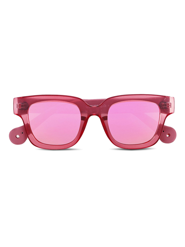 Thick-Rimmed Bubblegum Rectangle Sunglasses