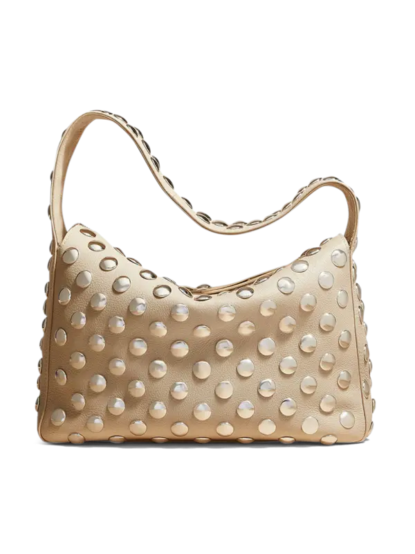 حقيبة كتف إيلينا مرصعة بدبابيس فضية