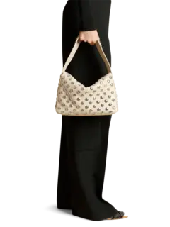 حقيبة كتف إيلينا مرصعة بدبابيس فضية