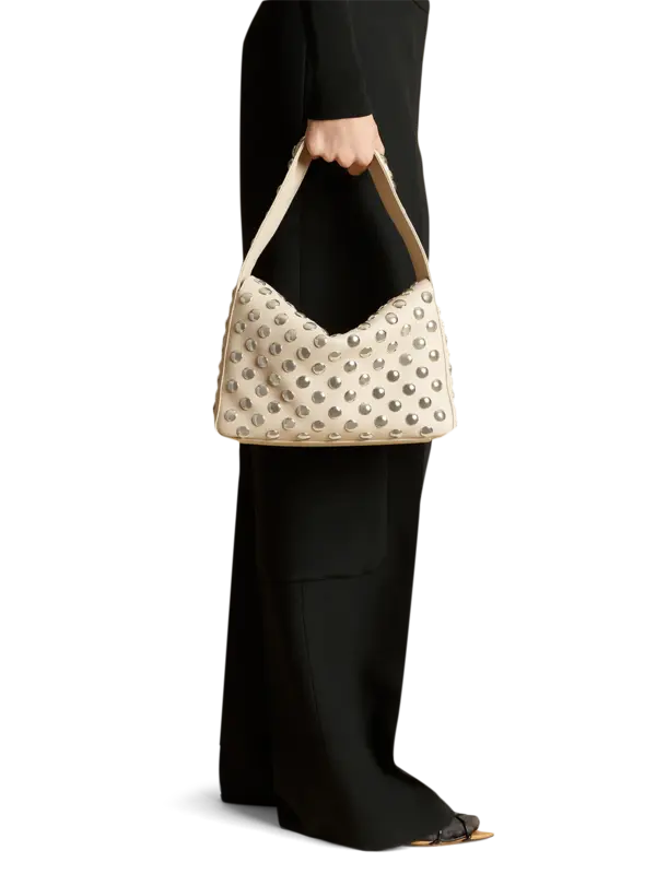 حقيبة كتف إيلينا مرصعة بدبابيس فضية