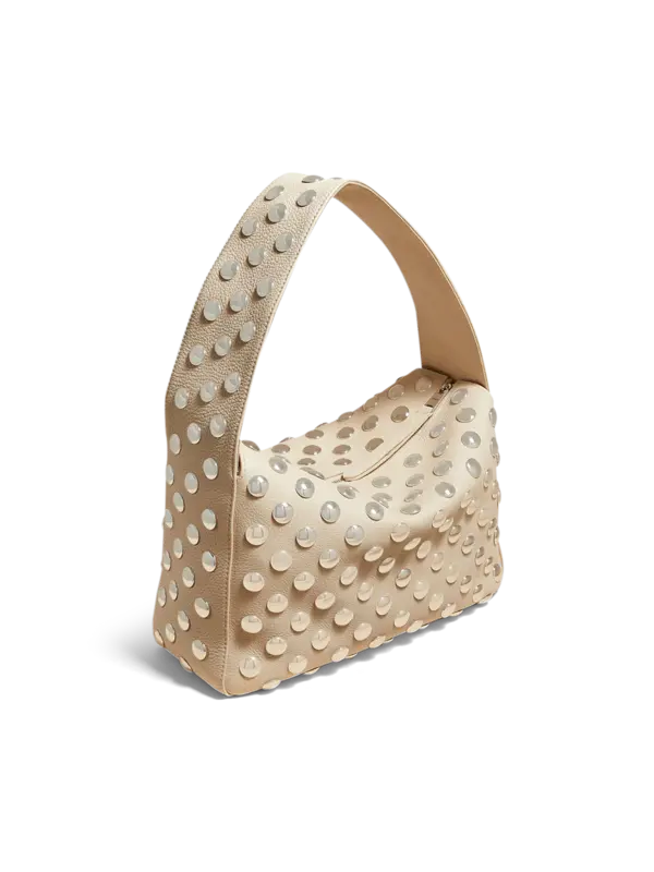 حقيبة كتف إيلينا مرصعة بدبابيس فضية