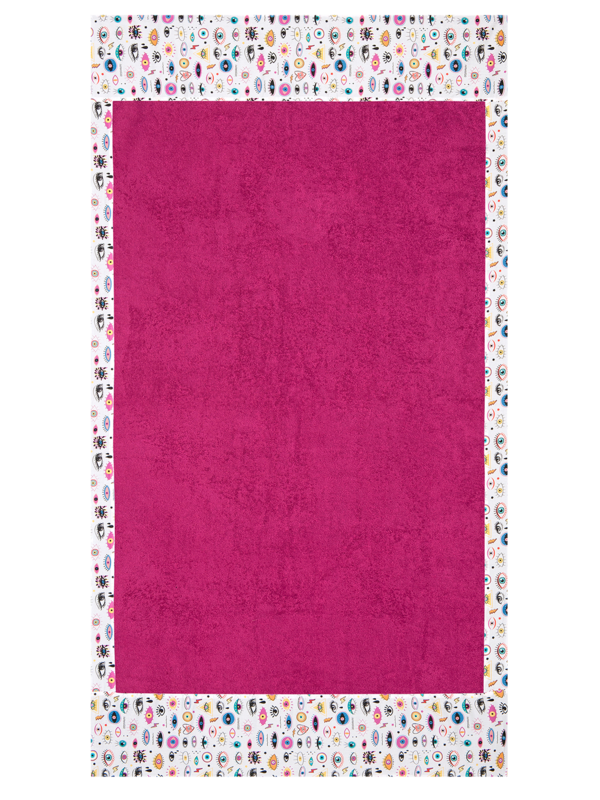 Starry Eyes Fuchsia Head 2 Toe Beach Towel
