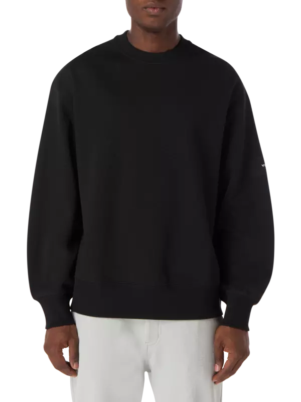 سويت شيرت بفتحة رقبة مستديرة مزين بشعار