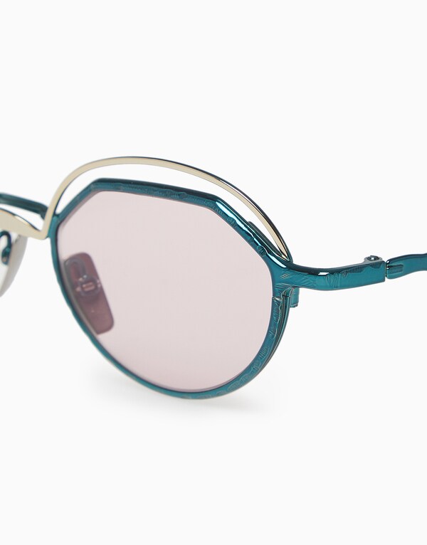 Blue/Silver Round Eye Sunglasses