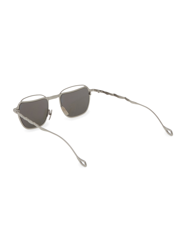 Silver Textured Square Sunglasses