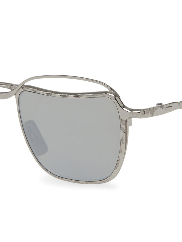 Silver Textured Square Sunglasses
