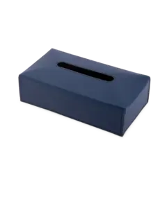 حامل مناديل ريدي مستطيل الشكل من الجلد مزين بغرز بنية داكنة