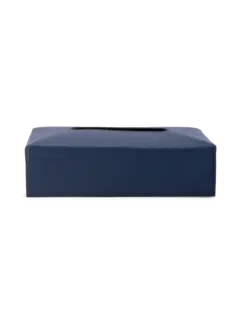 حامل مناديل ريدي مستطيل الشكل من الجلد مزين بغرز بنية داكنة