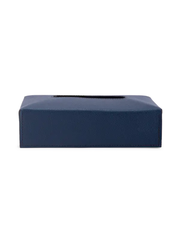 حامل مناديل ريدي مستطيل الشكل من الجلد مزين بغرز بنية داكنة