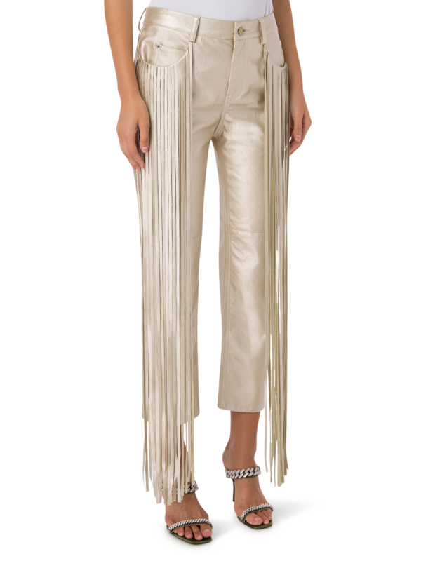 Allie Fringe Faux Leather Pants