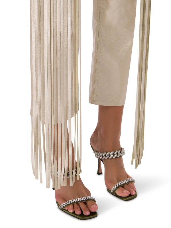 Allie Fringe Faux Leather Pants