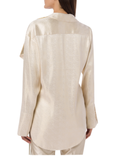 Michele Metallic Wrap Top