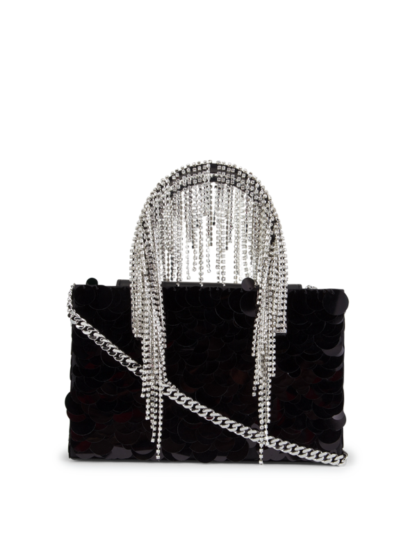 SEQUIN MIDI CRYSTAL FRINGE TOTE