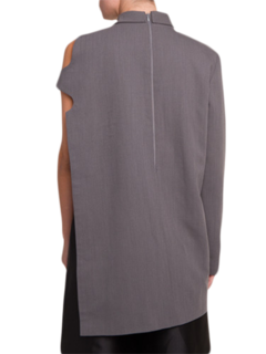 Grey One Sleeve Formal Blouse