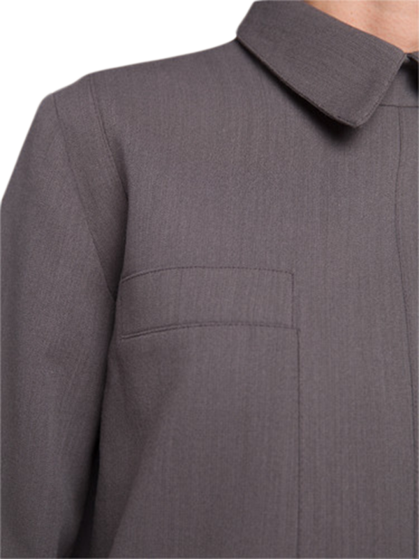 Grey One Sleeve Formal Blouse