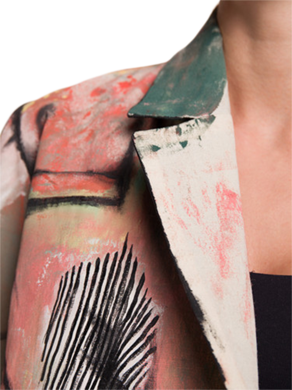 Multicolor Abstract Half-Jacket