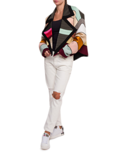 Multicolor Open Jacket