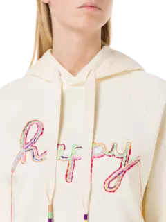 هودي مطرز بكلمة "Happy"