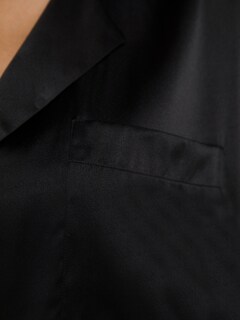Oversized Silk Button-Down with Asymmetric Hemline