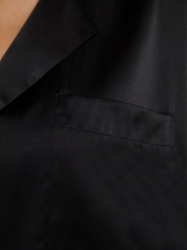 Oversized Silk Button-Down with Asymmetric Hemline