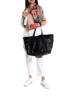 Oversized Leather Tote Bag with Thin Handles