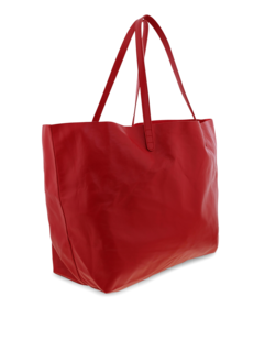 Oversized Leather Tote Bag with Thin Handles