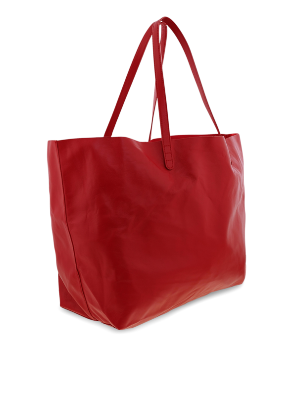 Oversized Leather Tote Bag with Thin Handles