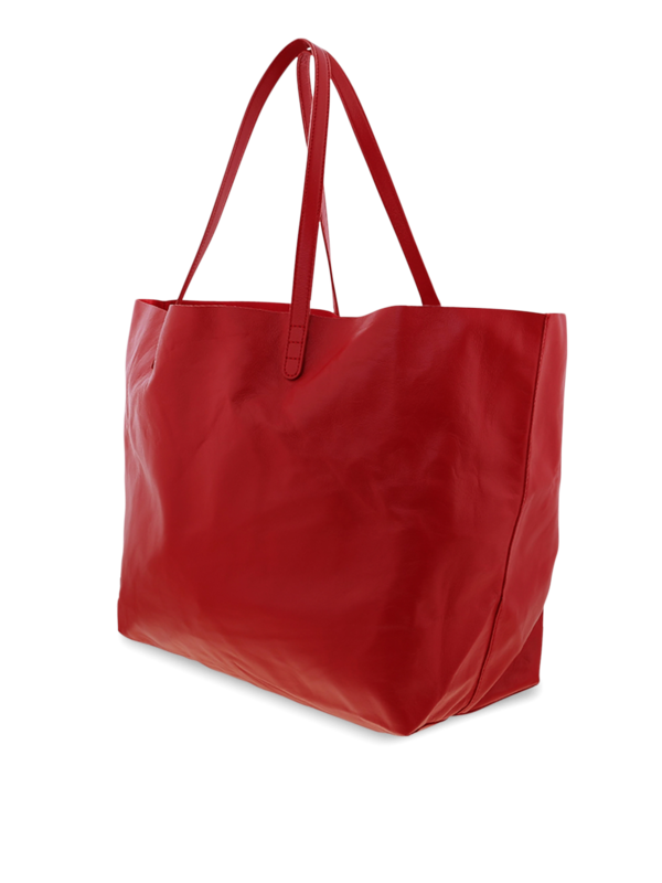 Oversized Leather Tote Bag with Thin Handles
