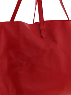 Oversized Leather Tote Bag with Thin Handles