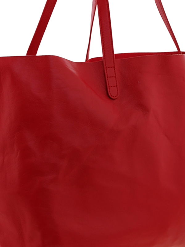 Oversized Leather Tote Bag with Thin Handles