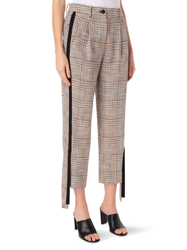 PLAID SUITING ECKLAND TROUSER WITH SIDE PANELS
