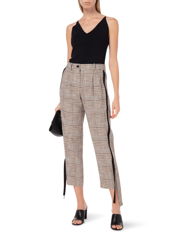 PLAID SUITING ECKLAND TROUSER WITH SIDE PANELS