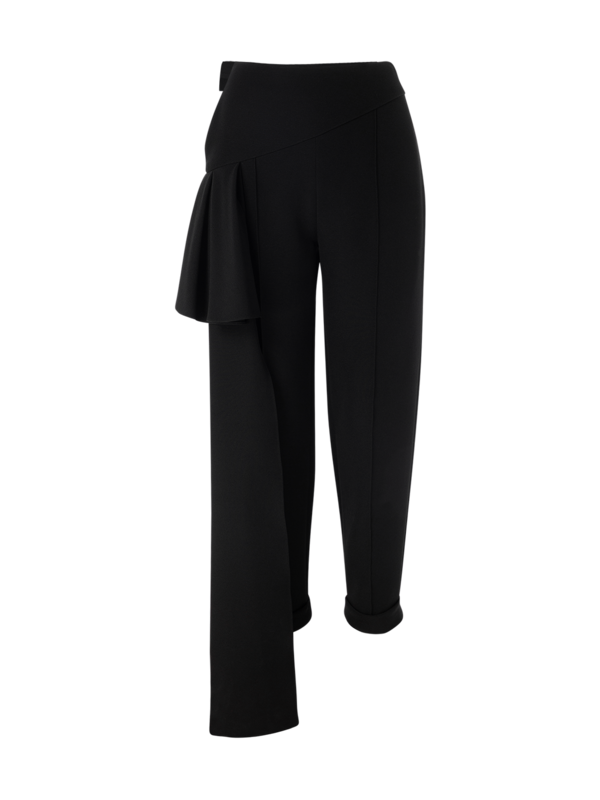STRETCH CREPE ROMEO PANT WITH SIDE DRAPE DETAIL