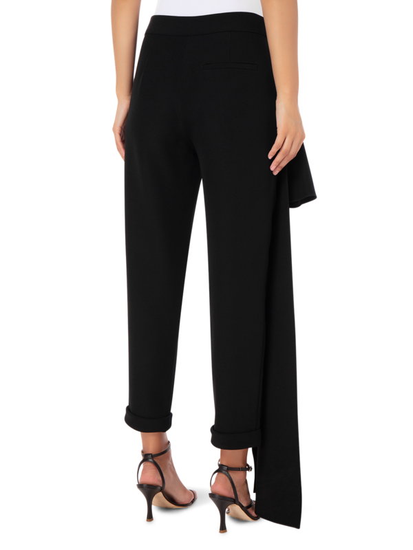 STRETCH CREPE ROMEO PANT WITH SIDE DRAPE DETAIL