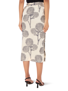 FLORAL EMBROIDERED SATIN AMELIE PENCIL SKIRT