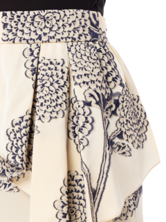 FLORAL EMBROIDERED SATIN AMELIE PENCIL SKIRT