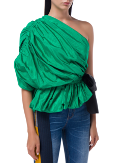 MOIRE TAFFETA LOTTIE ONE SHOULDER TOP