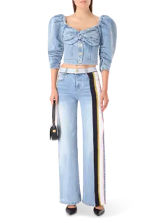 بنطال جينز ستان بقصة أرجل مستقيمة