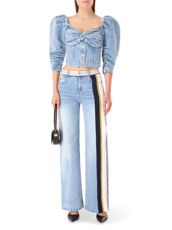 بنطال جينز ستان بقصة أرجل مستقيمة