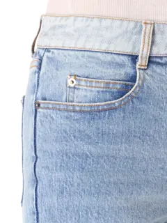 Neville Mixed-Media Wide-Leg Jeans